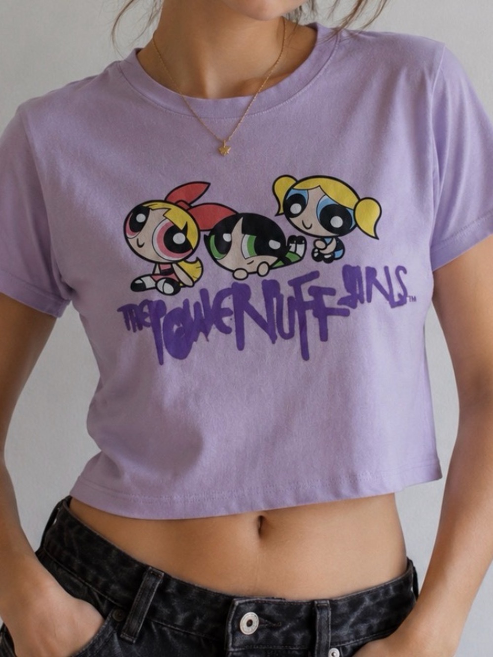 Vintage Cartoon Network Powerpuff Girls Lavender Graphic Tee